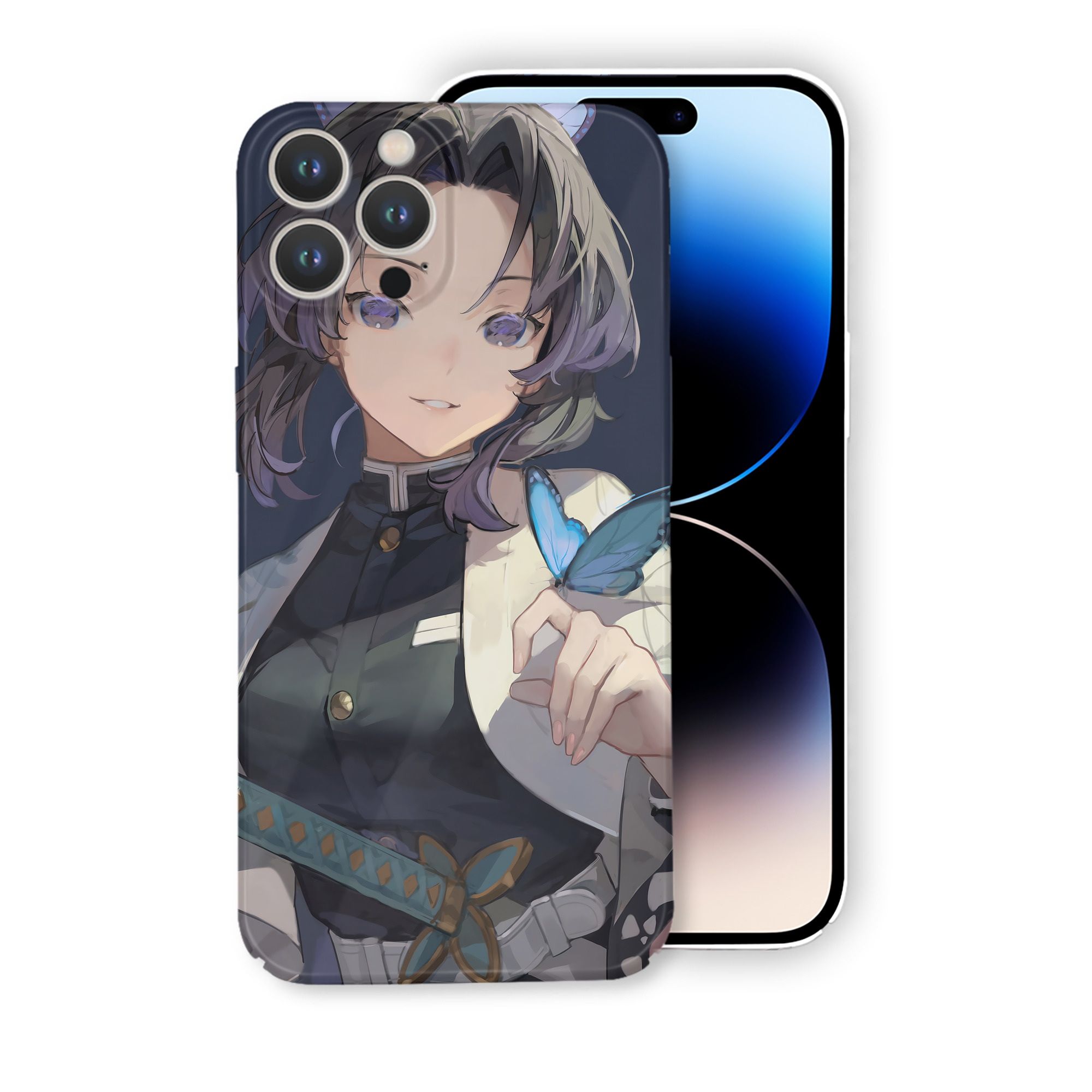 （画像用） 鬼滅の刃（きめつのやいば）蟲柱-胡蝶 しのぶ／こちょう しのぶ Kochou Shinobu 【iPhone 14シリーズ対応】ハードケース